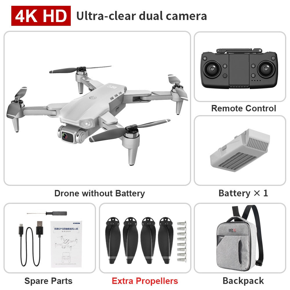 XKJ PRO GPS Drone 4K Dual HD Camera P