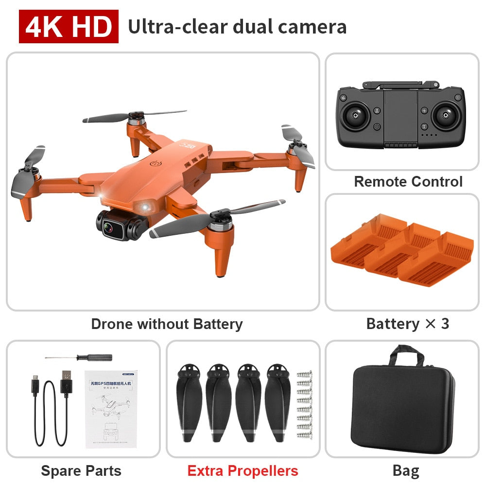 L900PRO GPS Drone 4K HD Professional Dual Camera Aerial Stabilization Brushless Motor